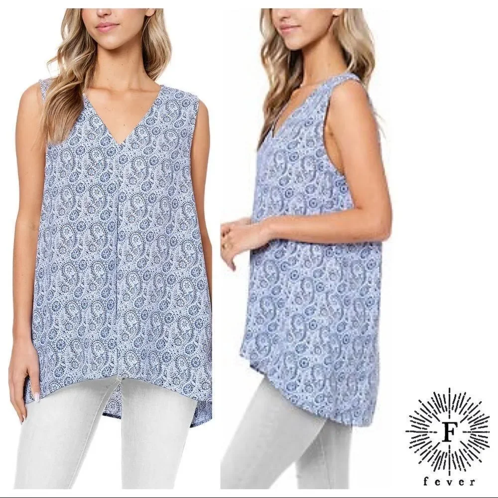 FEVER Ladies Versatile High-Low Sleeveless Tunic - Picture 1 of 5